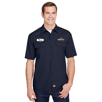 PS112<br>Dickies Men's Flex Short-Sleeve Twill Work Shirt -with Nametag